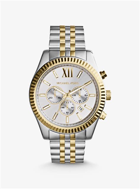 michael kors uhr gold silber chronograph|Michael Kors gold tone.